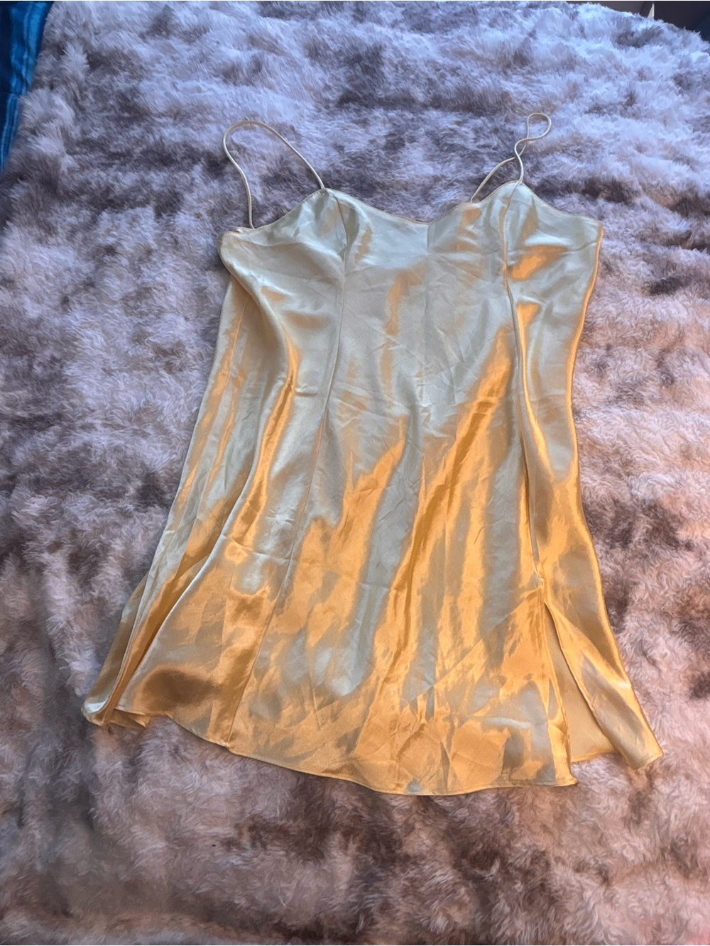 Vintage Y2K Secret Treasures yellow Slip dress